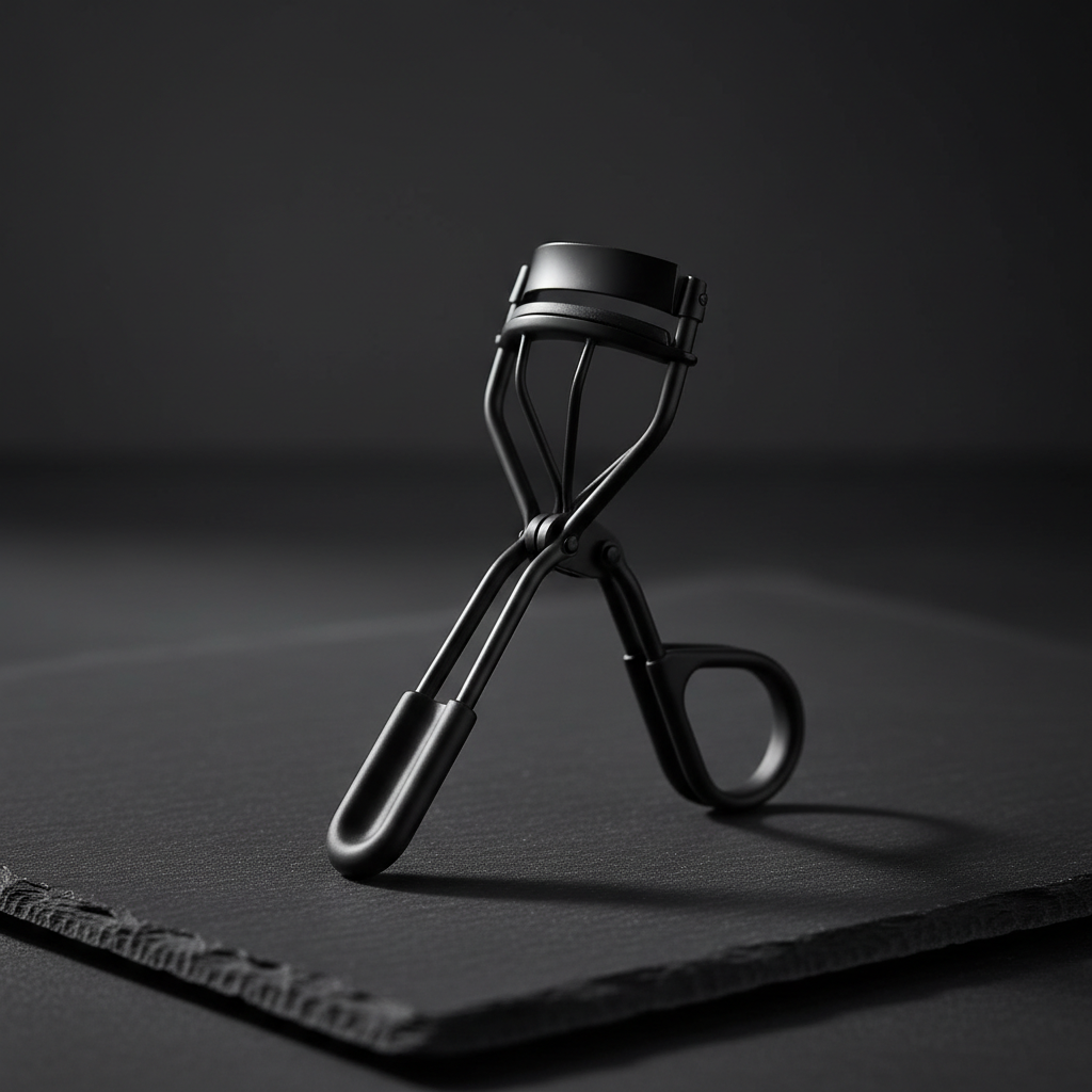 Variant 3 – Matte Black eyelash curler on slate