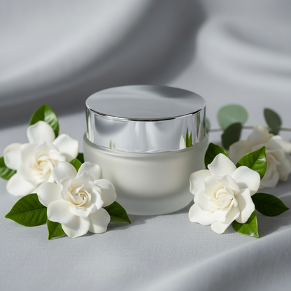 Jasmine Botanical Facial Cream — Silver Mist variant with gardenia flowers