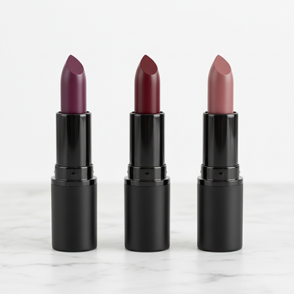 Three shades lineup on marble surface