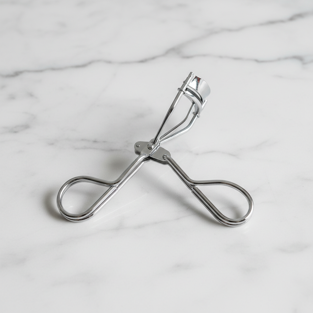 Variant 2 – Silver eyelash curler on marble